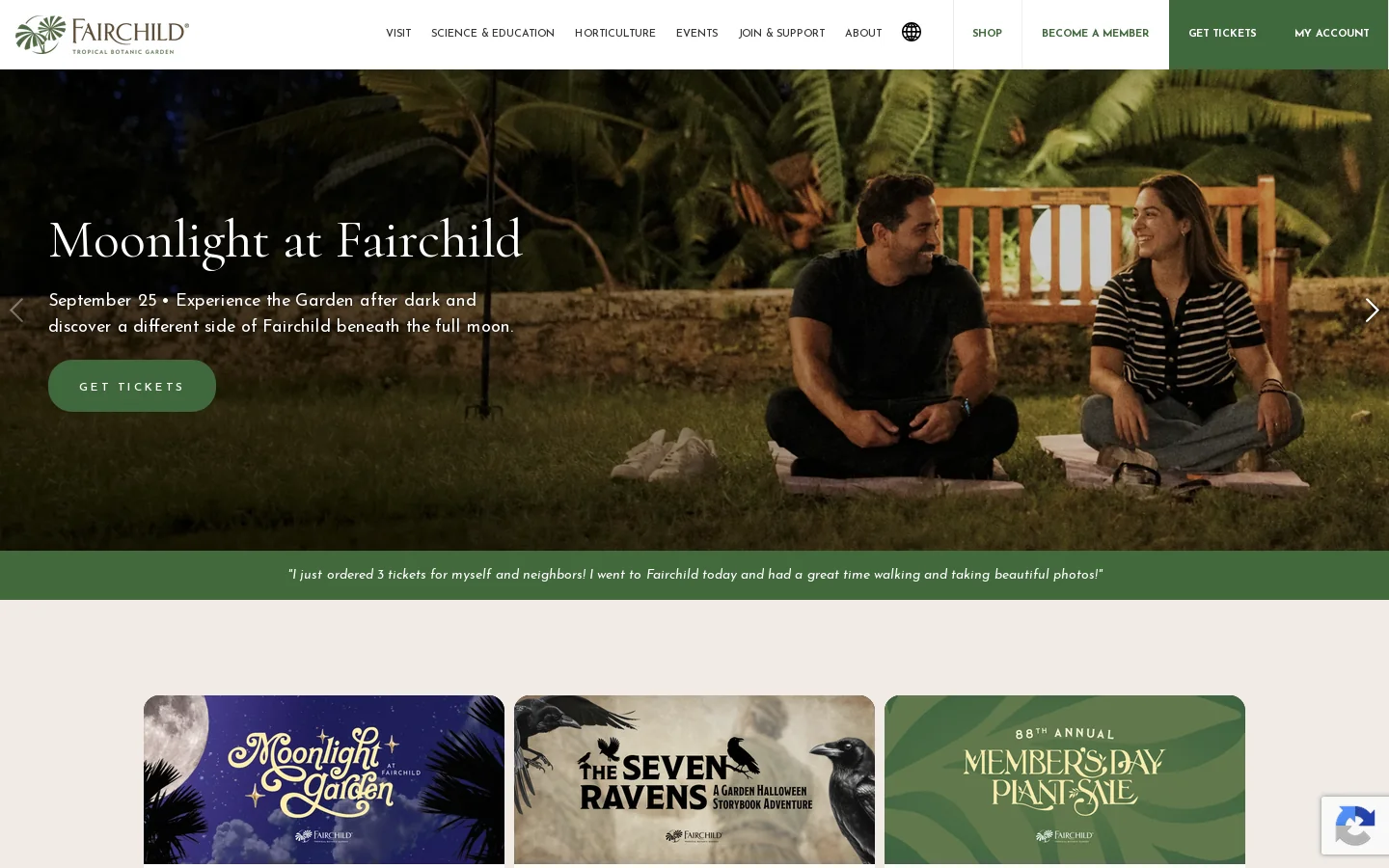 Fairchild Tropical Botanic Garden | Visit Miami Botanical Garden Homepage screenshot