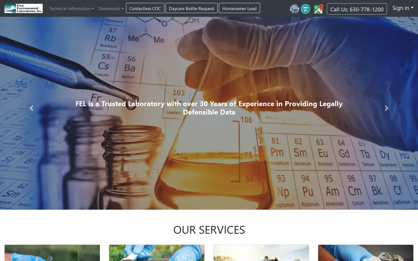 1ˢᵗEnvLabs Homepage screenshot
