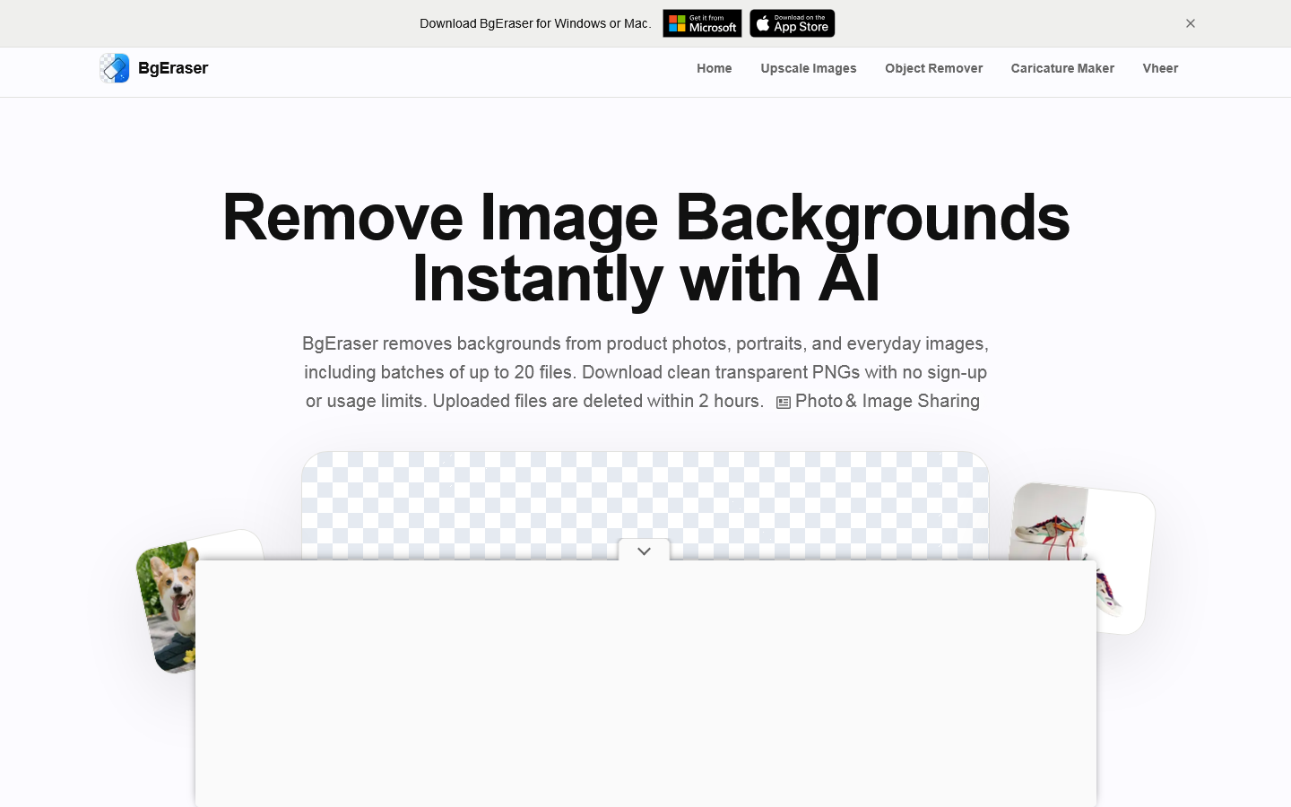 BgEraser Homepage screenshot