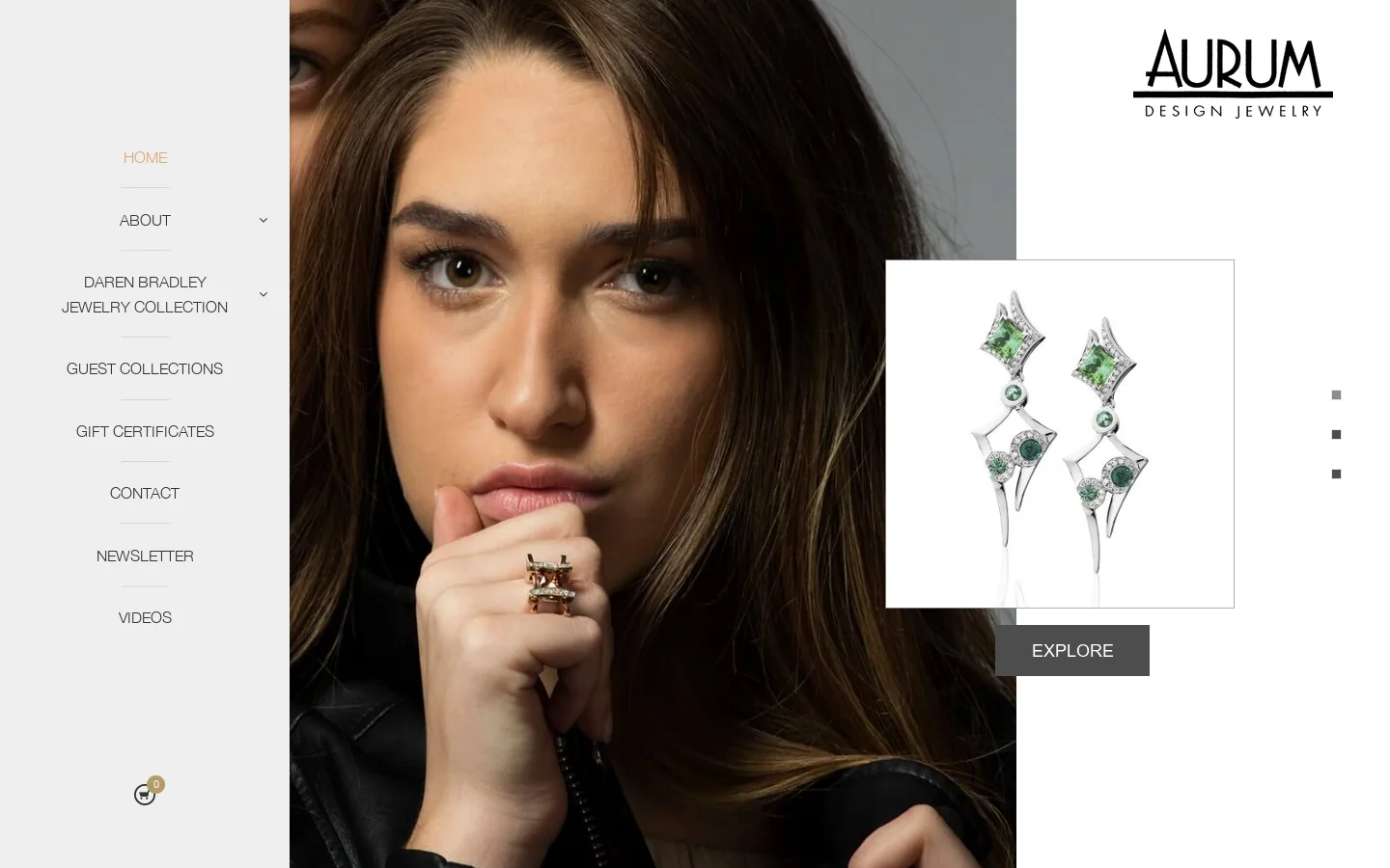 Aurum Design Jewelry Homepage screenshot