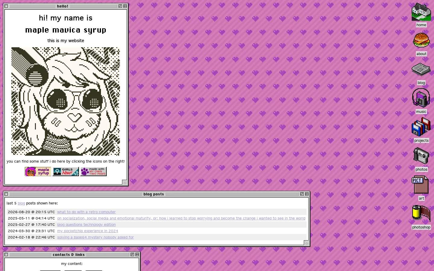 home | mavica's corner! Homepage screenshot