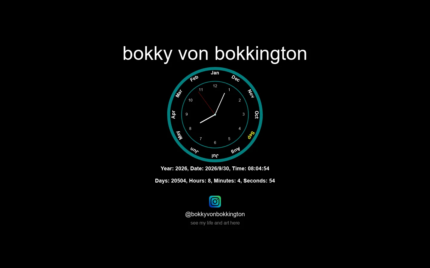 Bokky Von Bokkington - Artist Homepage screenshot