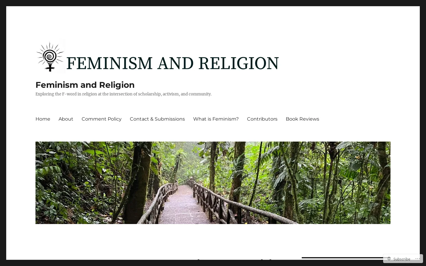 Feminism and Religion Homepage screenshot