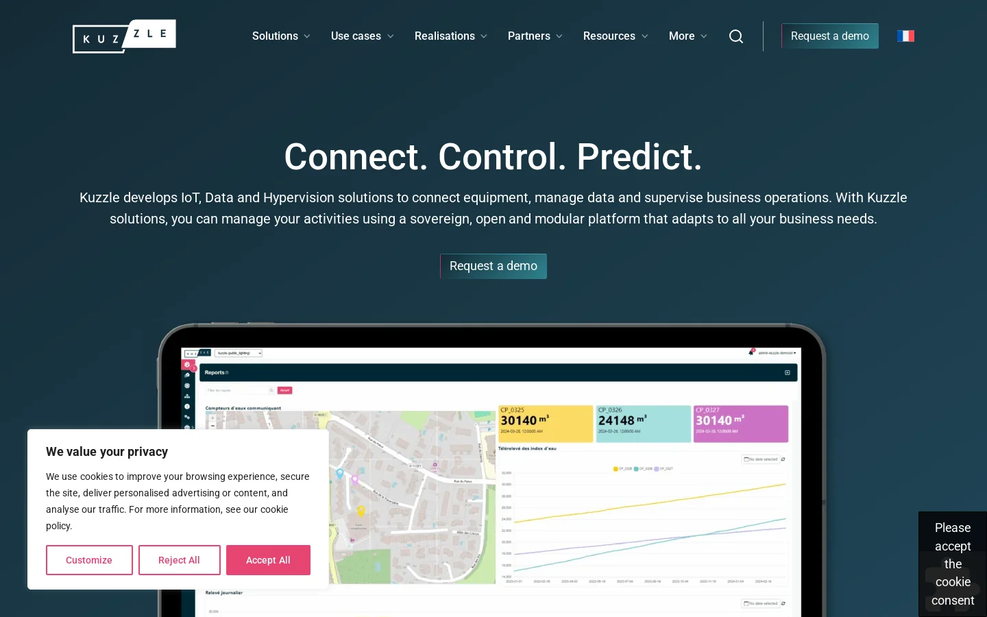 Kuzzle Homepage screenshot