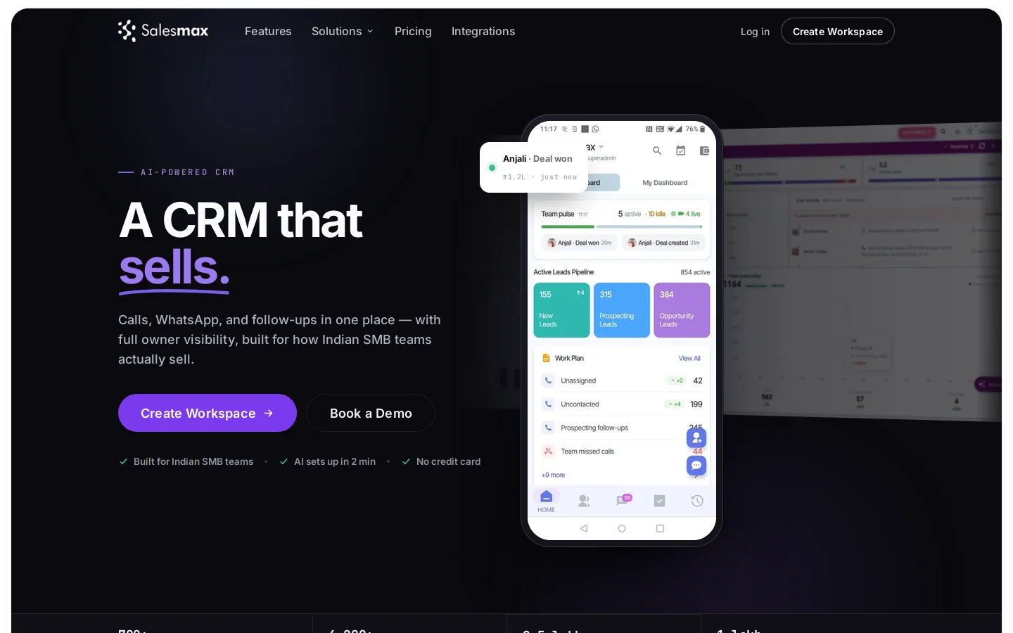 Salesmax.ai Homepage screenshot
