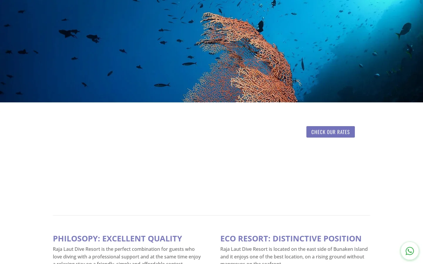 Raja Laut Dive Resort - Bunaken Homepage screenshot