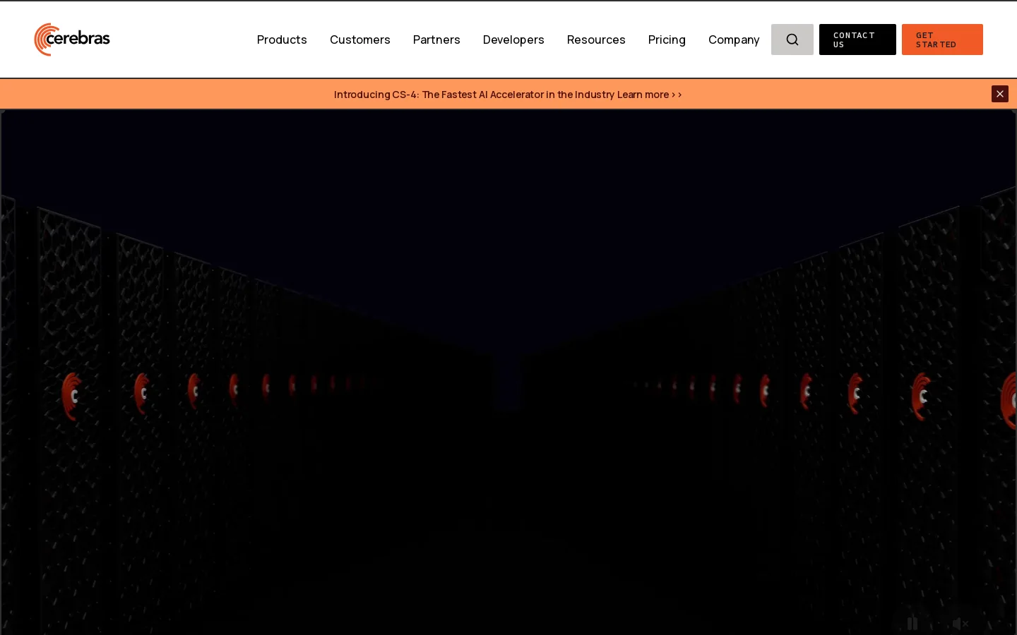 Cerebras Homepage screenshot