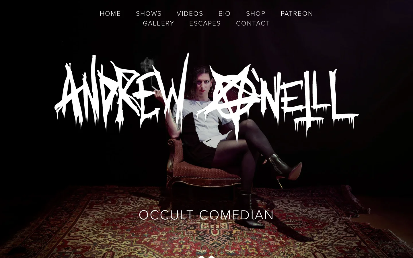 Andrew O'Neill Homepage screenshot