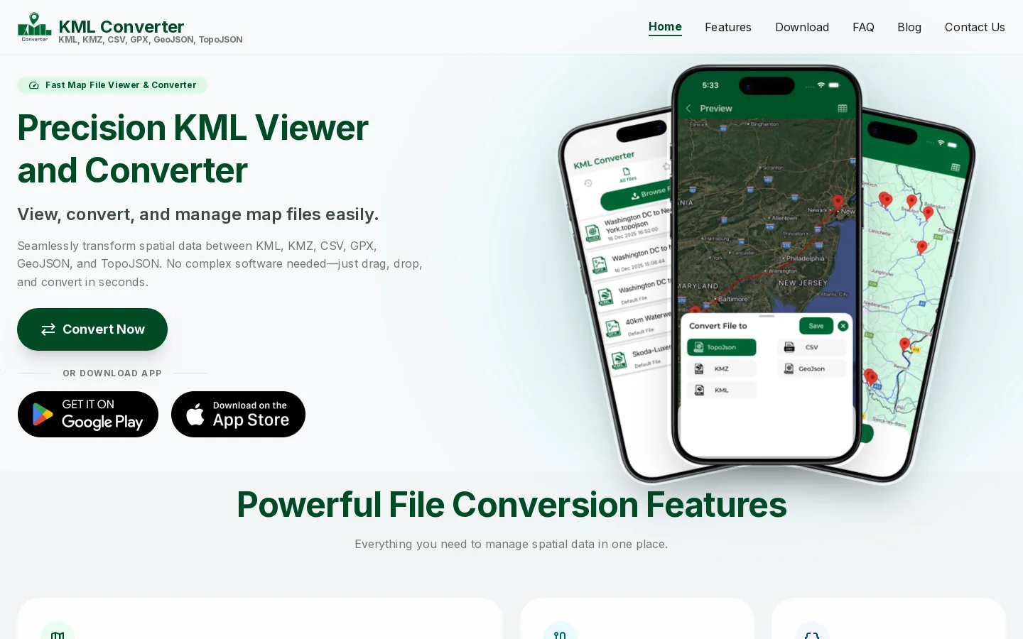 KML Converter Homepage screenshot