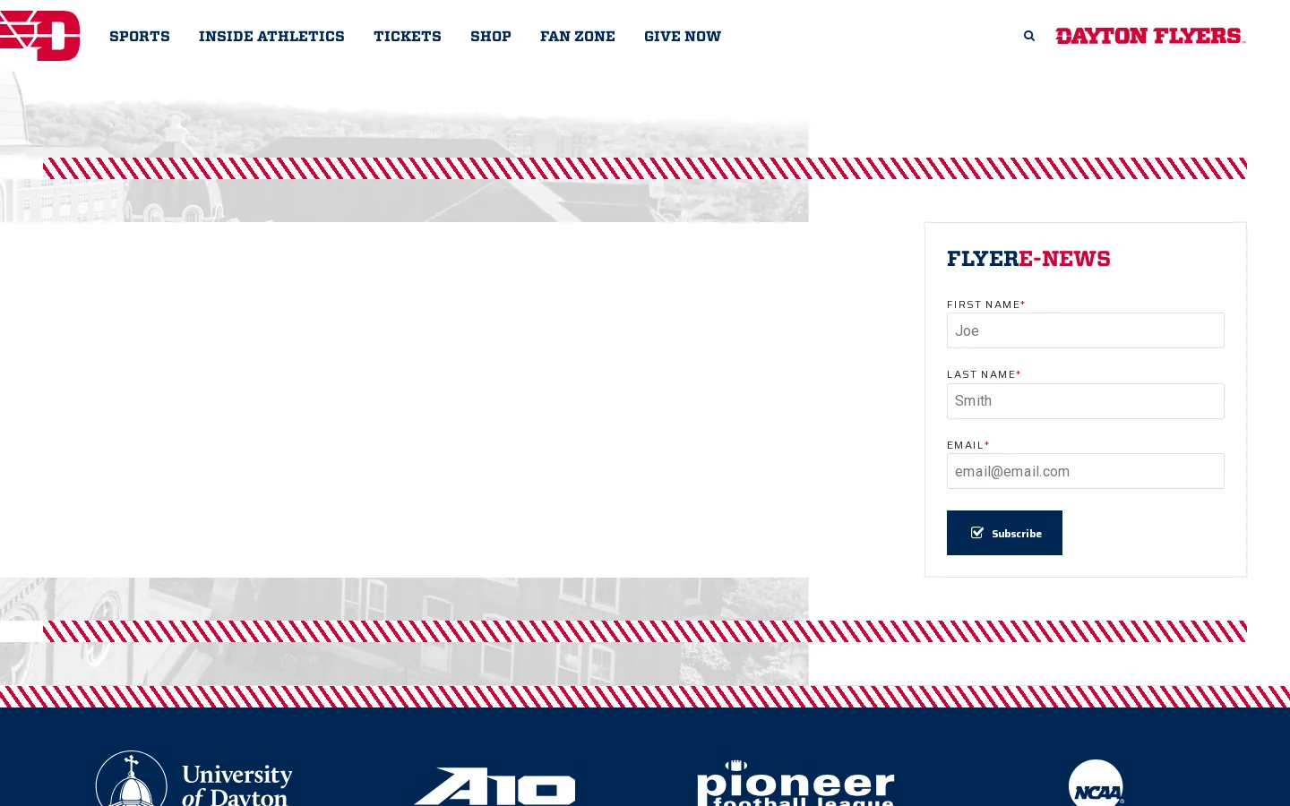 University of Dayton Athletics - Official Athletics Website Homepage screenshot