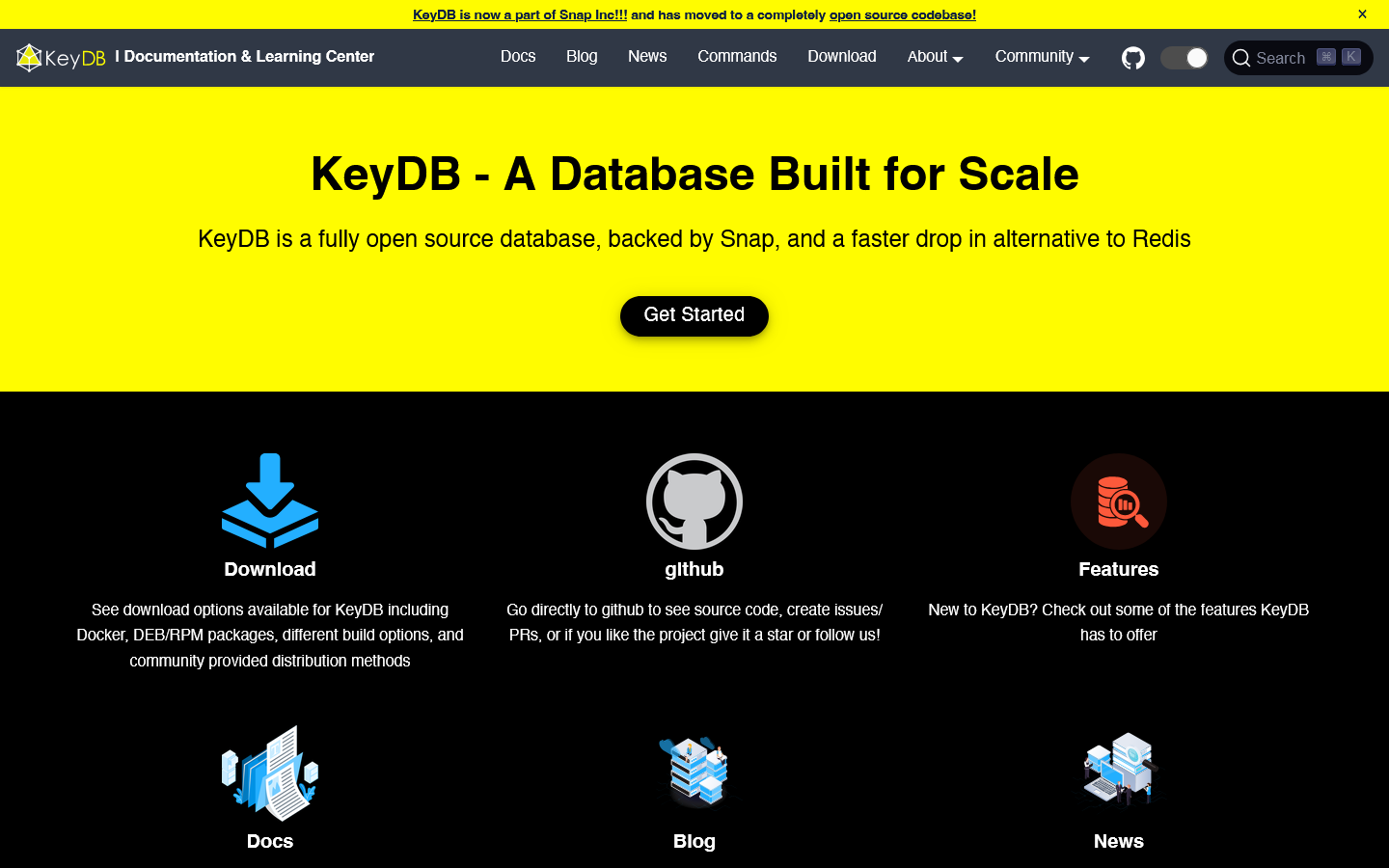 KeyDB - The Faster Redis Alternative Homepage screenshot