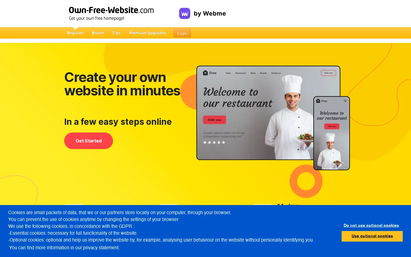Own-Free-Website.com Homepage screenshot