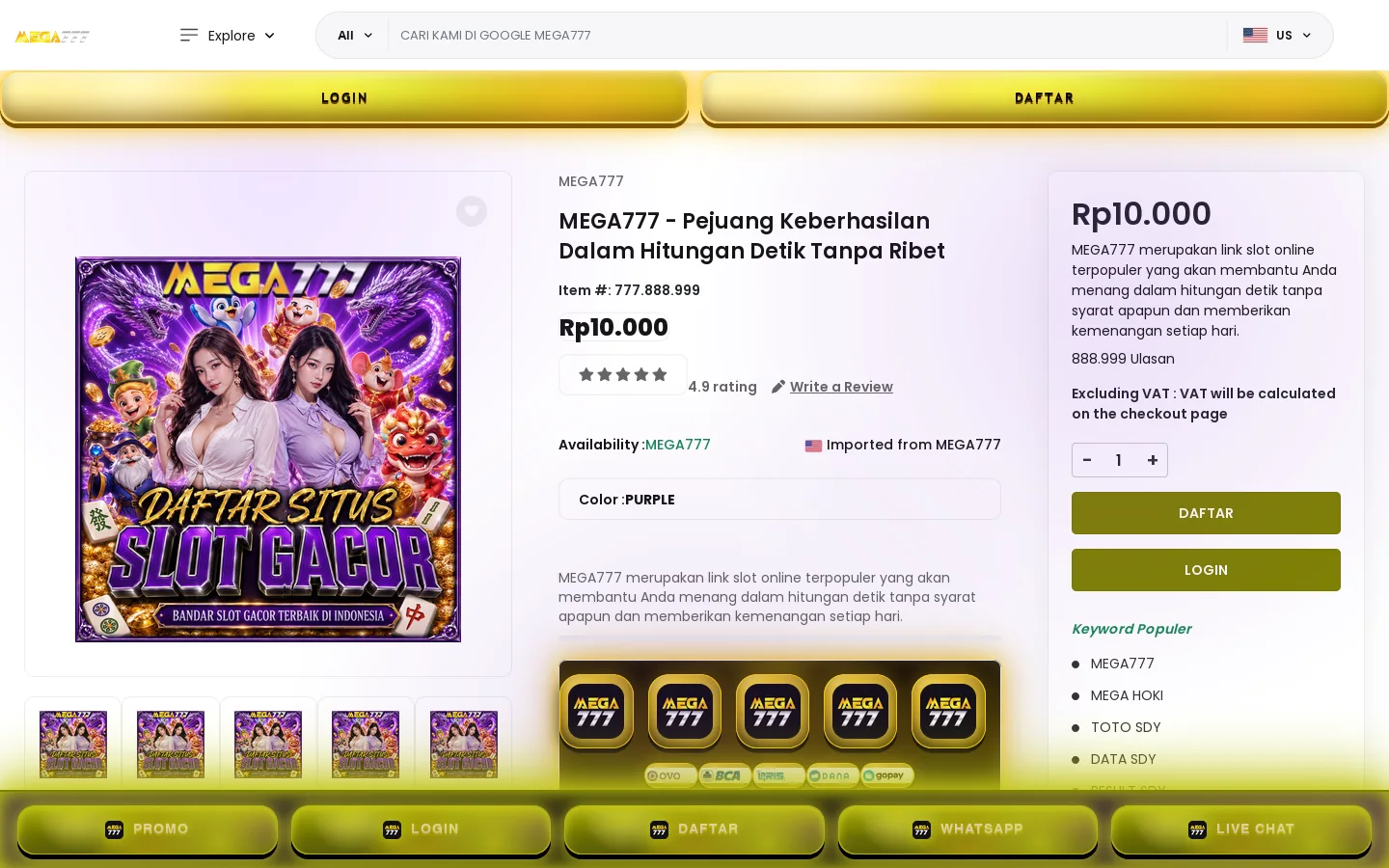 MEGA777 - Pejuang Keberhasilan Dalam Hitungan Detik Tanpa Ribet Homepage screenshot