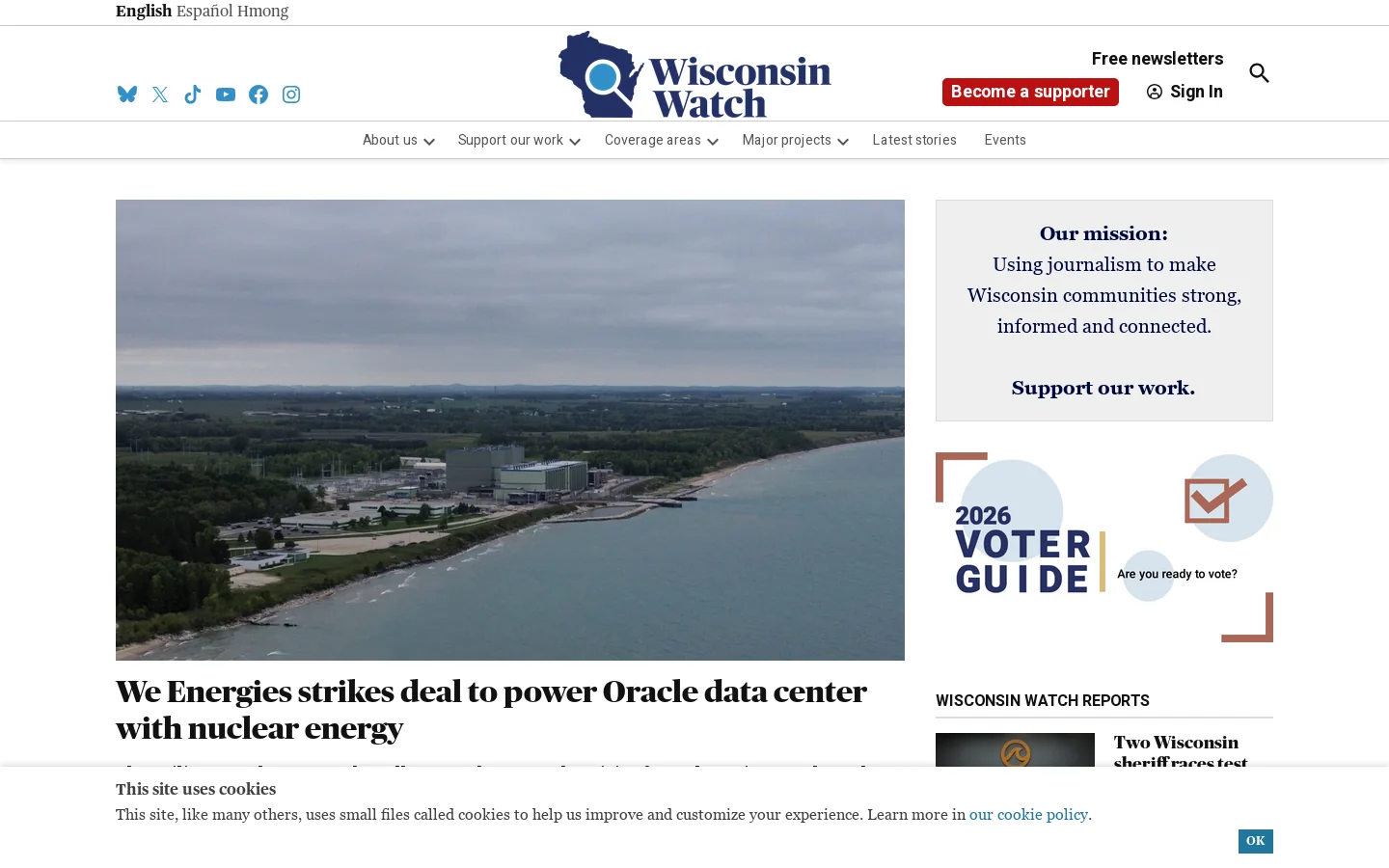 Wisconsin Watch Homepage screenshot