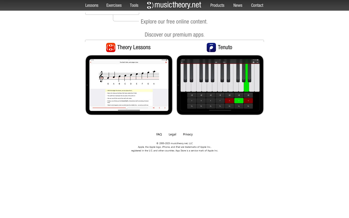 musictheory.net Homepage screenshot