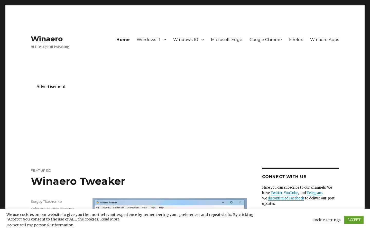 Winaero Homepage screenshot
