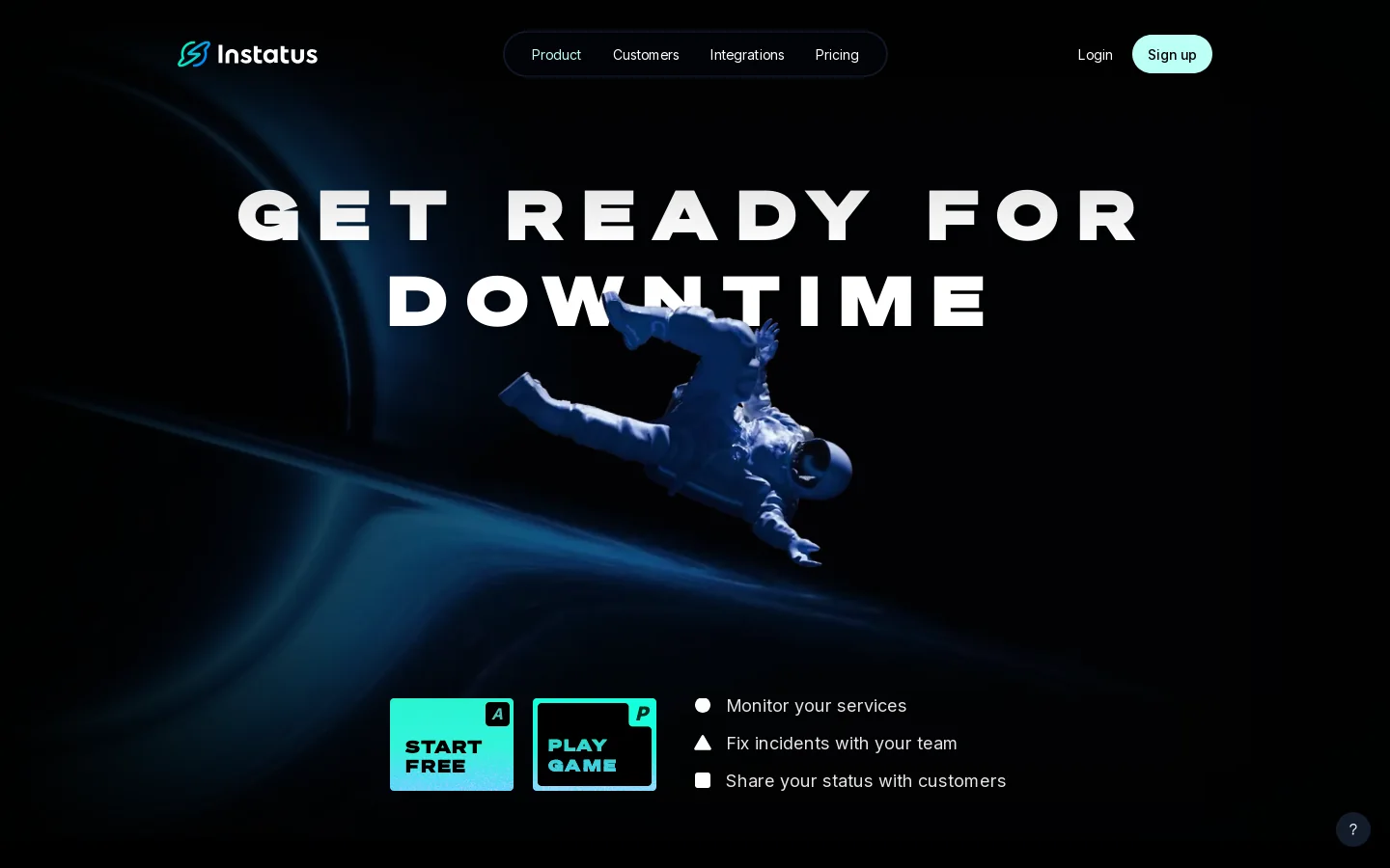 Instatus Homepage screenshot