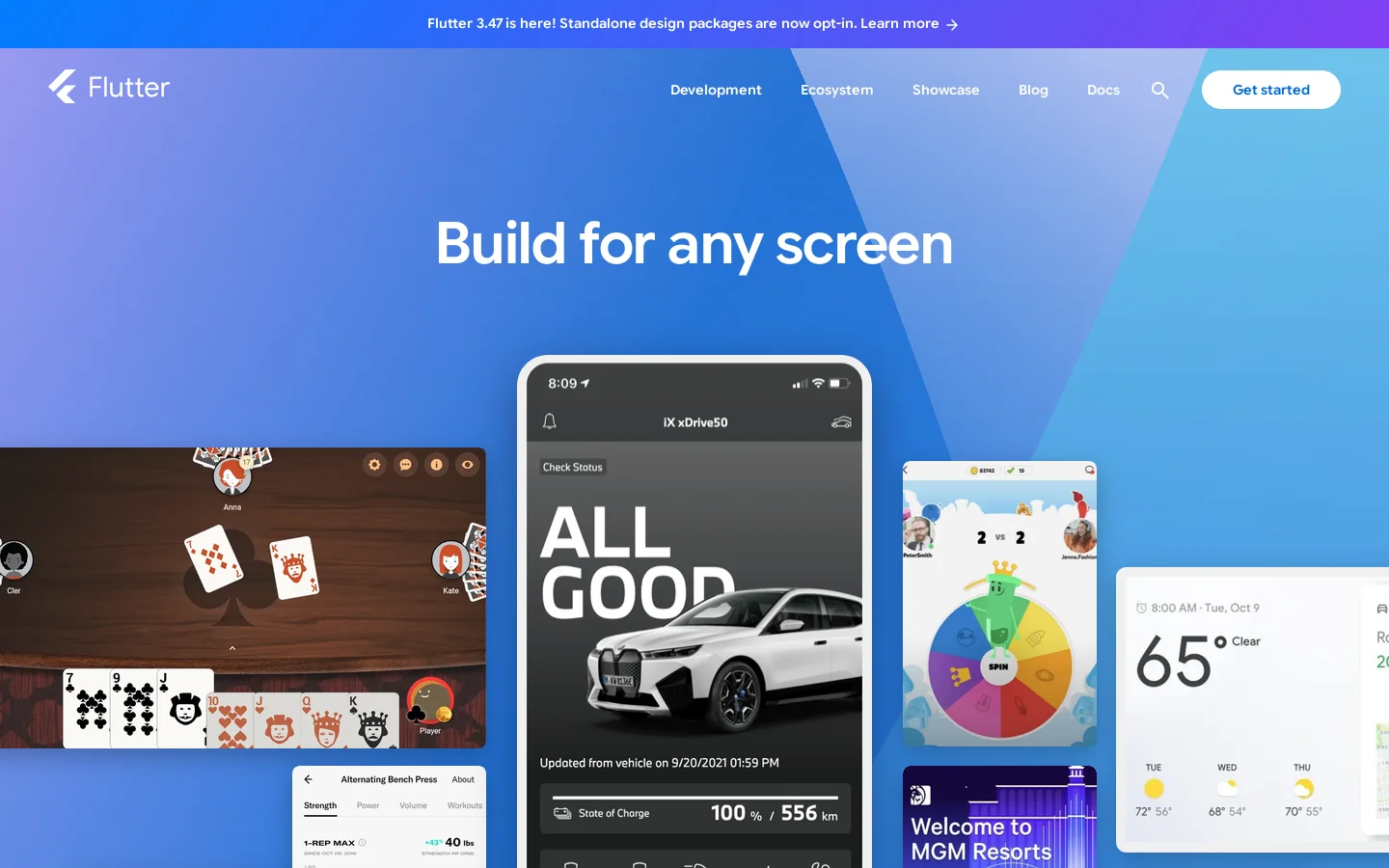 Flutter Homepage screenshot