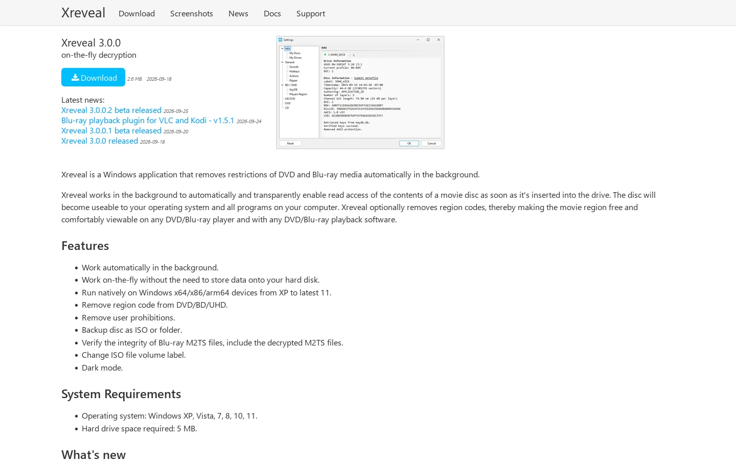 Xreveal Homepage screenshot