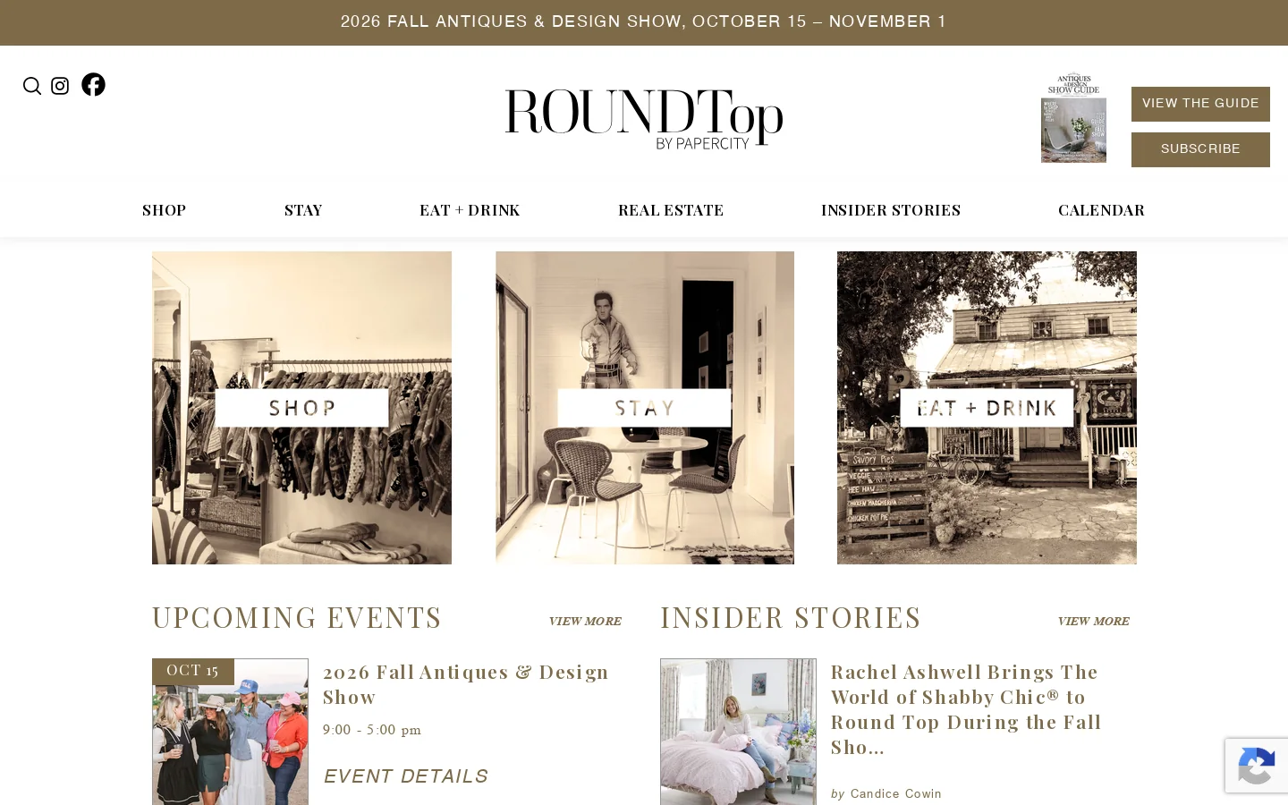 Round Top Homepage screenshot