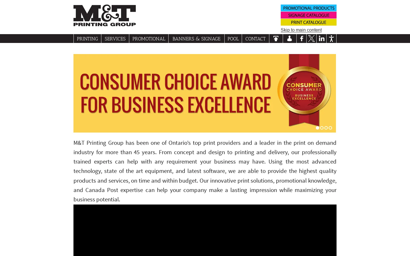 M&T Printing Group Homepage screenshot
