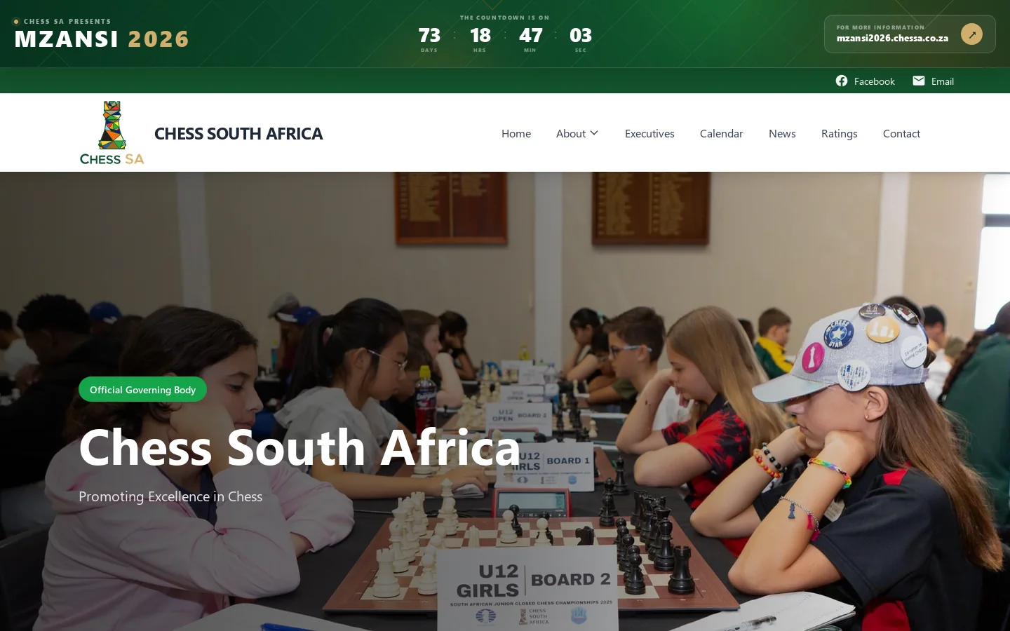 Home - Chess South Africa Homepage screenshot