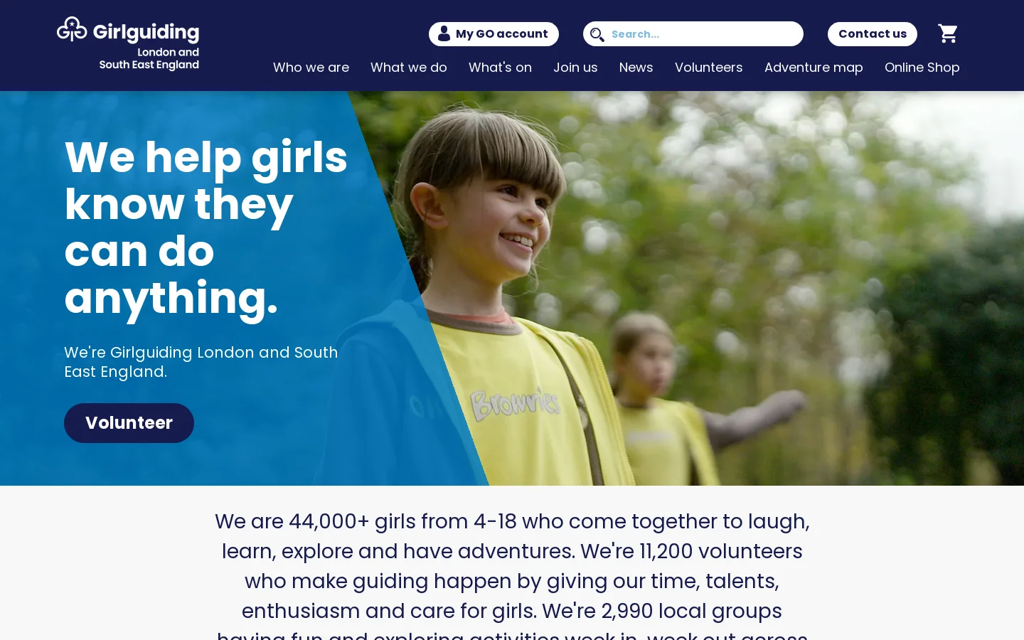Girlguiding LaSER Homepage screenshot