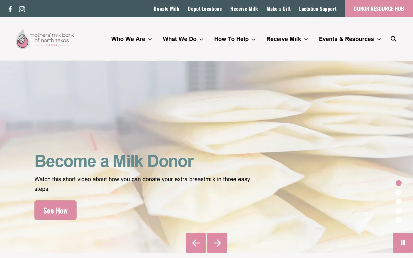 Mothers’ Milk Bank of North Texas | Pasteurized Donor Human Milk & Free Breastfeeding Support Homepage screenshot