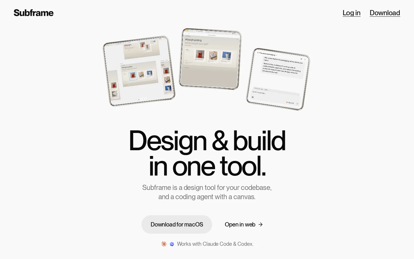 Subframe Homepage screenshot