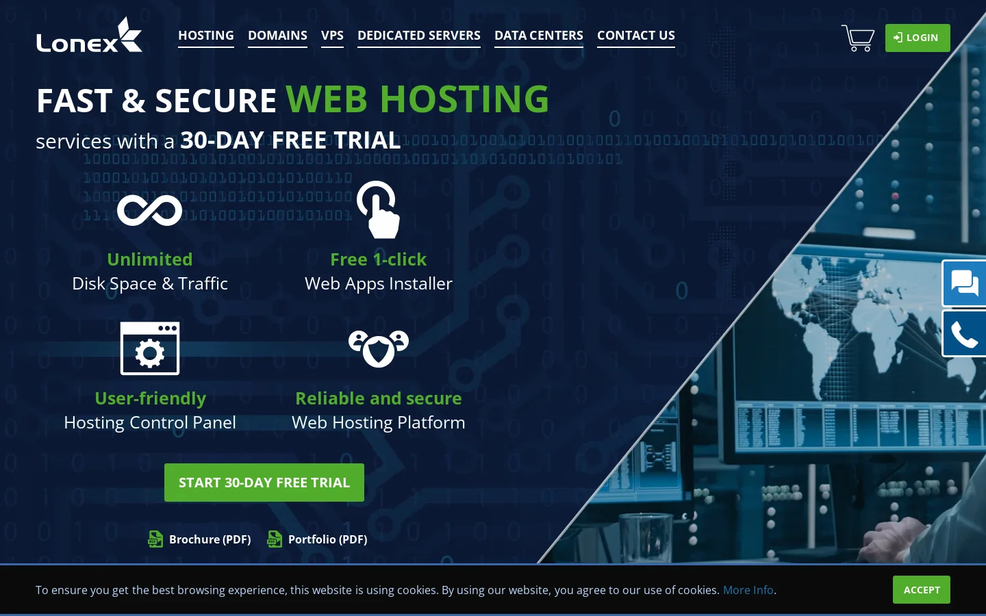 Lonex Homepage screenshot