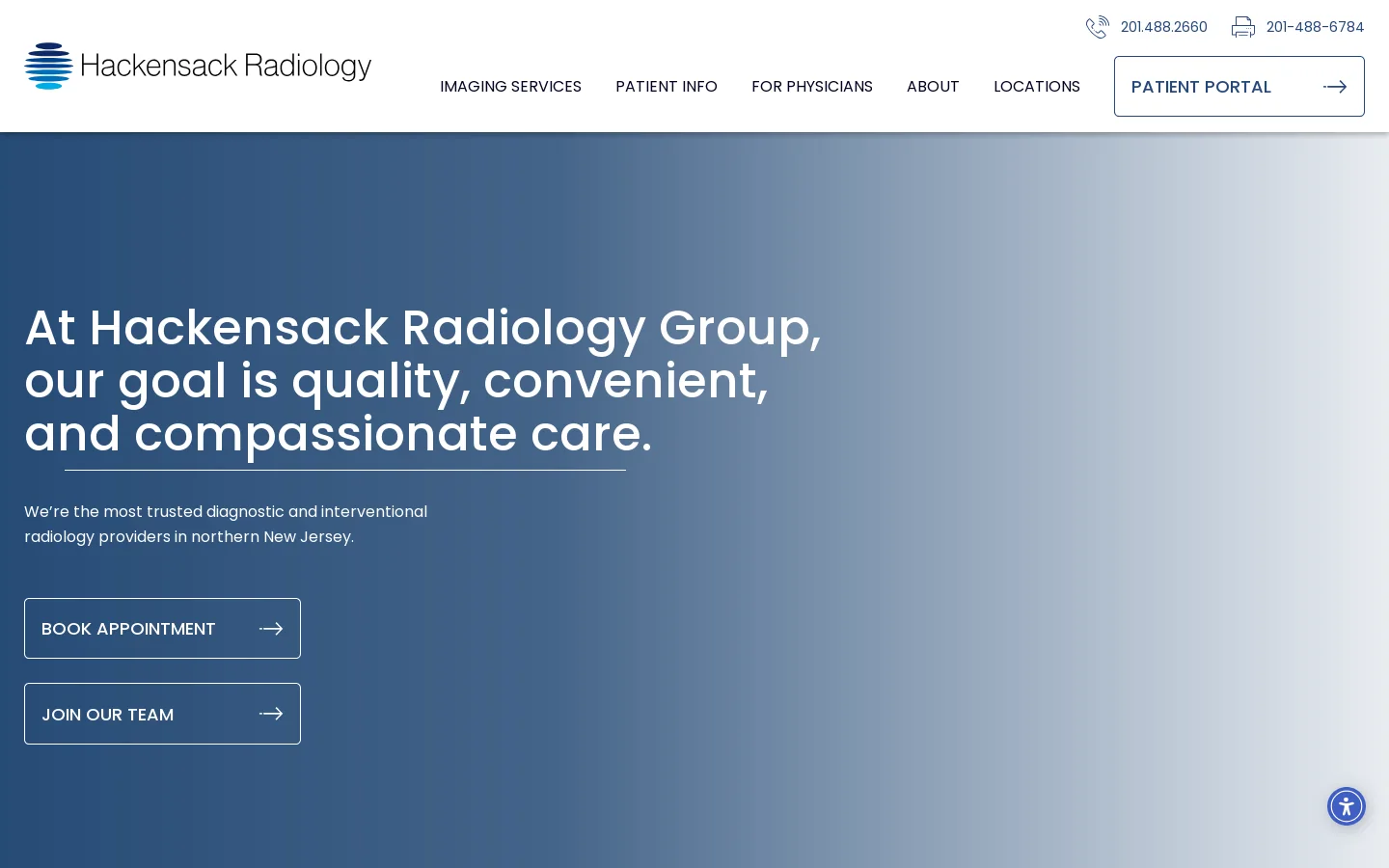 Homepage - Hackensack Radiology Homepage screenshot