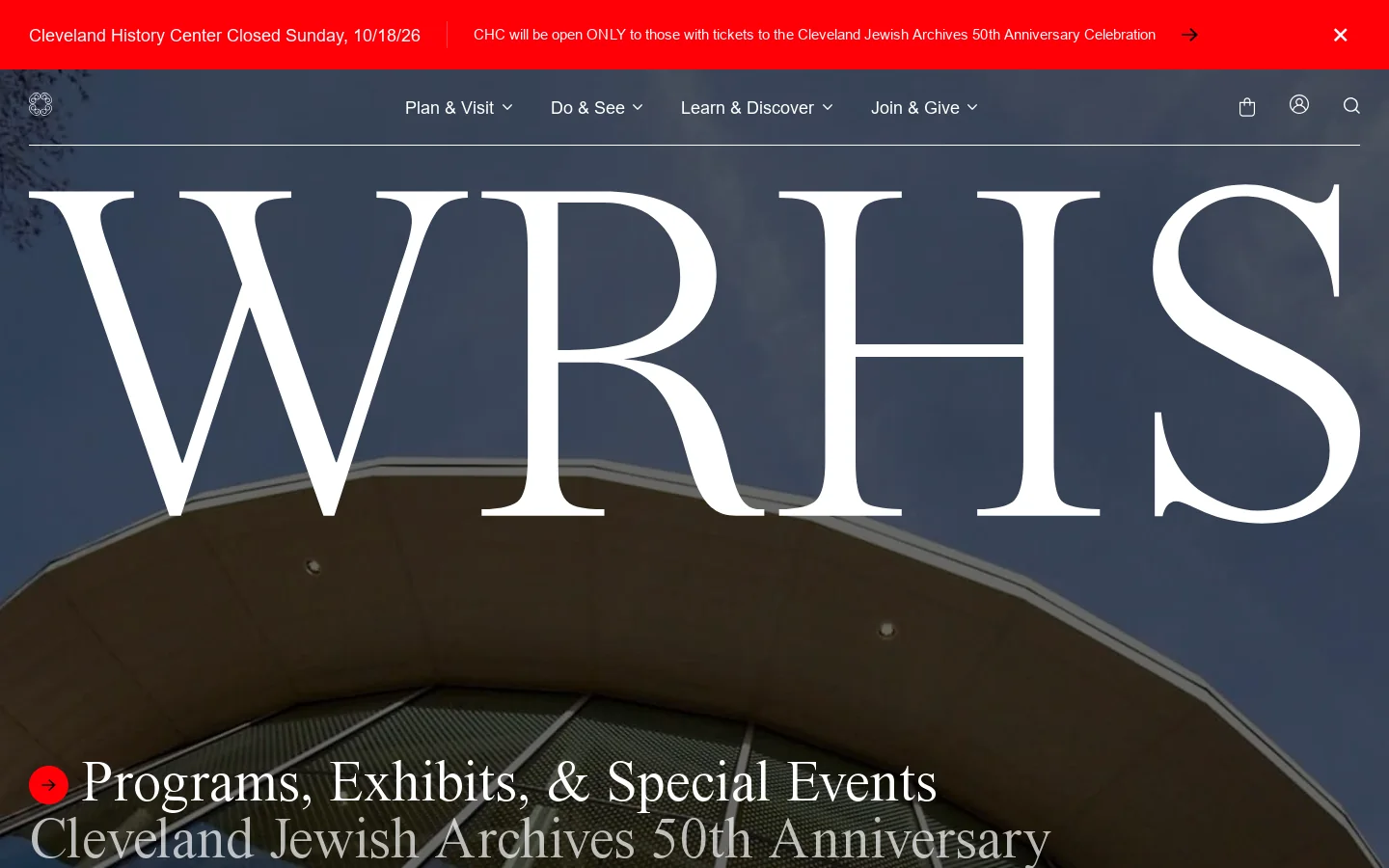 Western Reserve Historical Society : Explore the tangible history of Northeast Ohio. Homepage screenshot