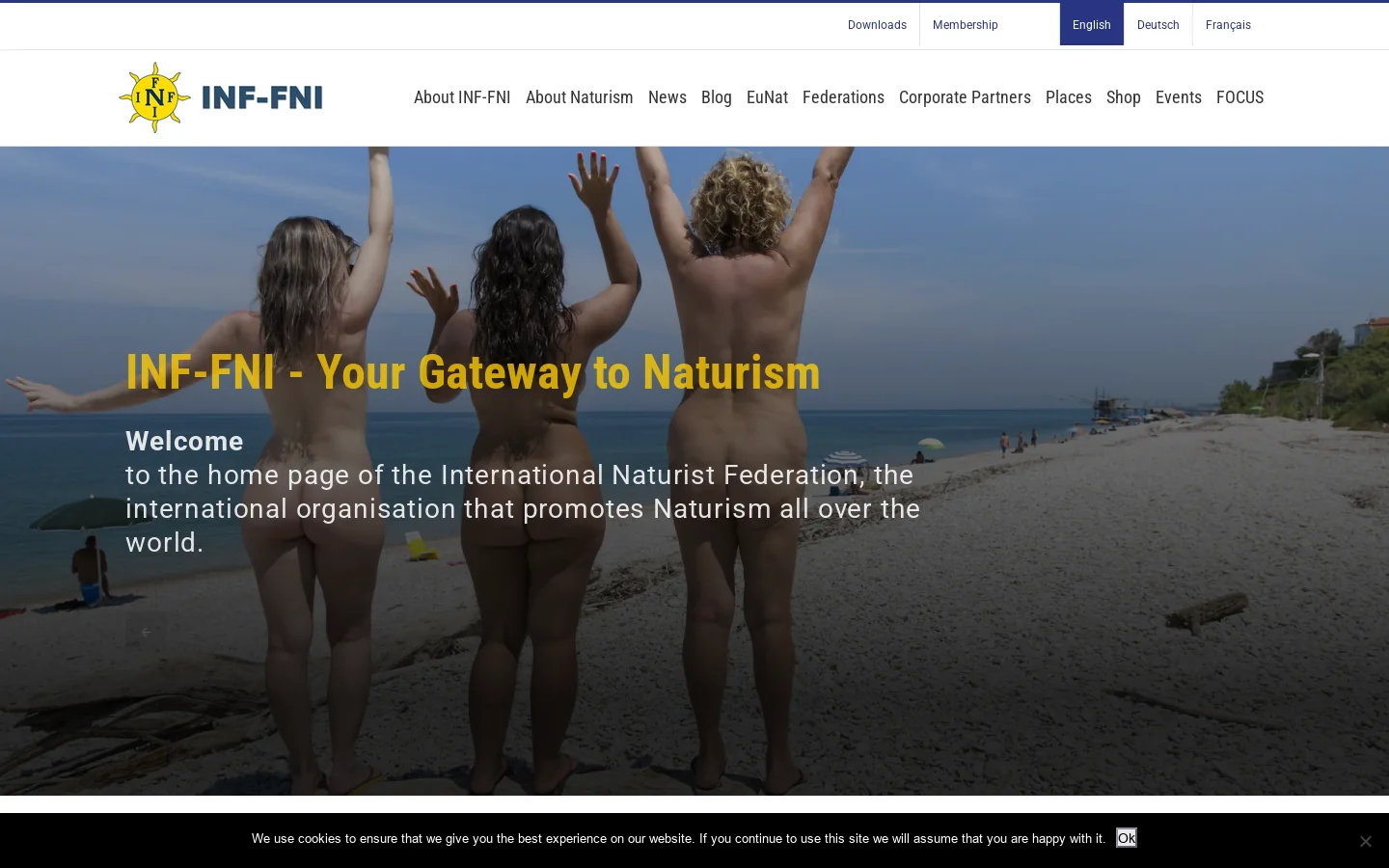 International Naturist Federation – The international organisation representing Naturists worldwide Homepage screenshot