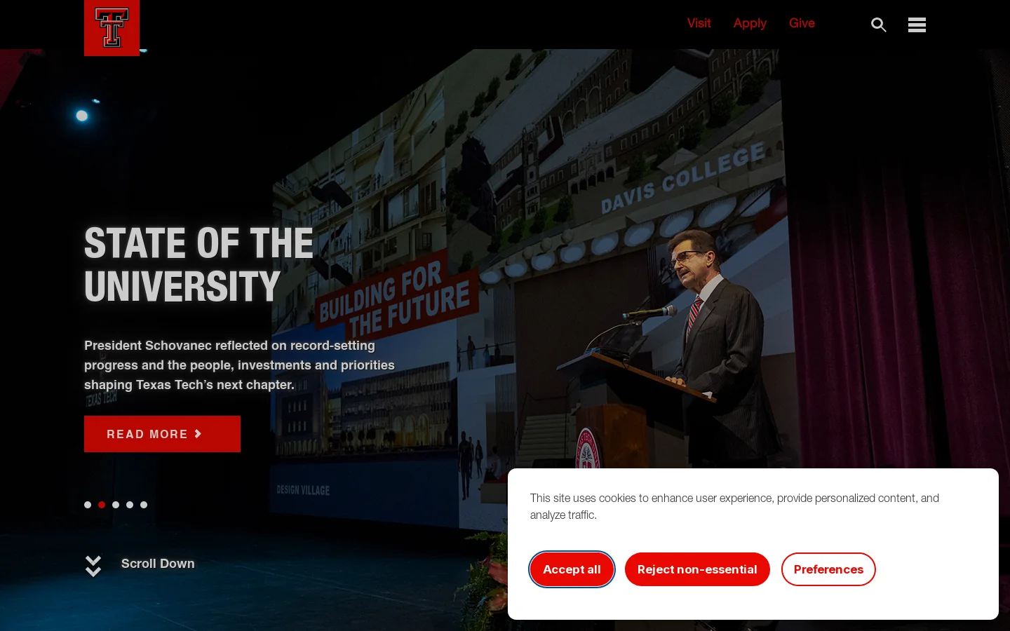 Texas Tech University | Texas Tech Homepage screenshot