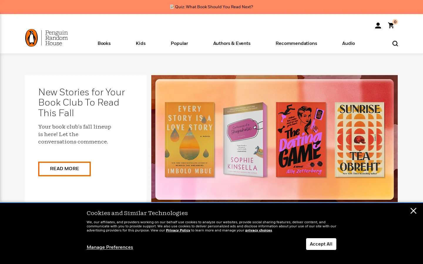 Penguin Random House Homepage screenshot