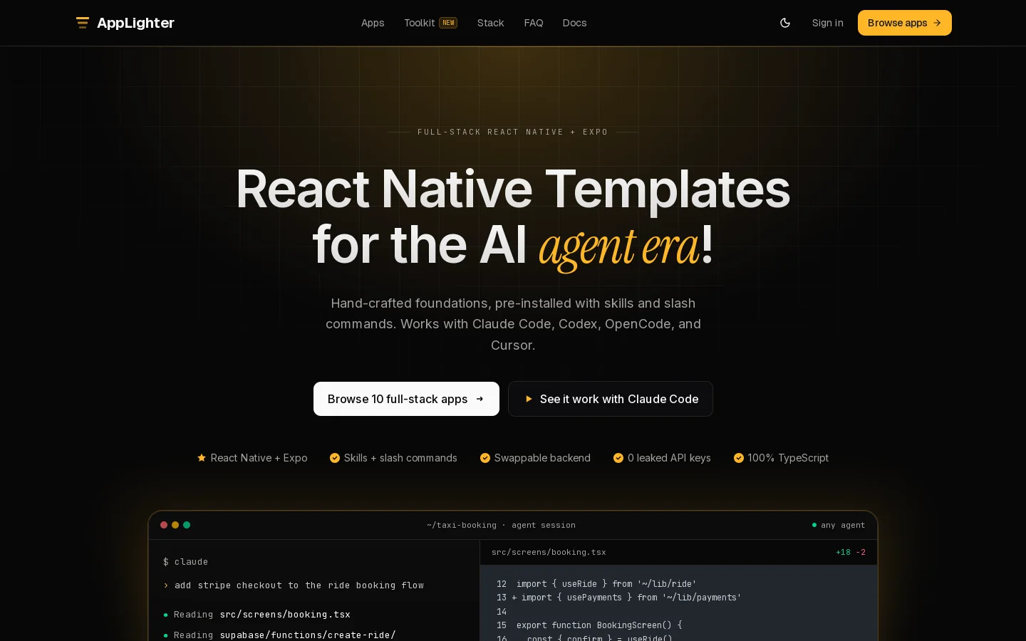 AppLighter Homepage screenshot