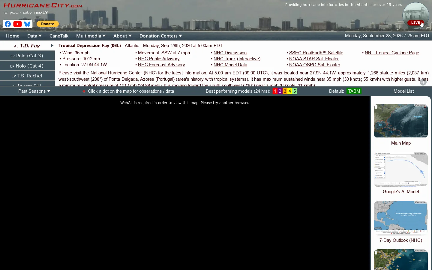 HurricaneCity Homepage screenshot