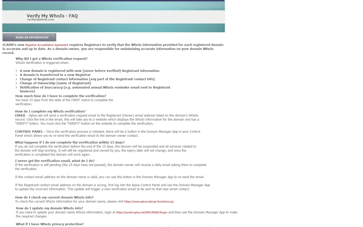 Domain Suspended - Incomplete Whois Verification Homepage screenshot