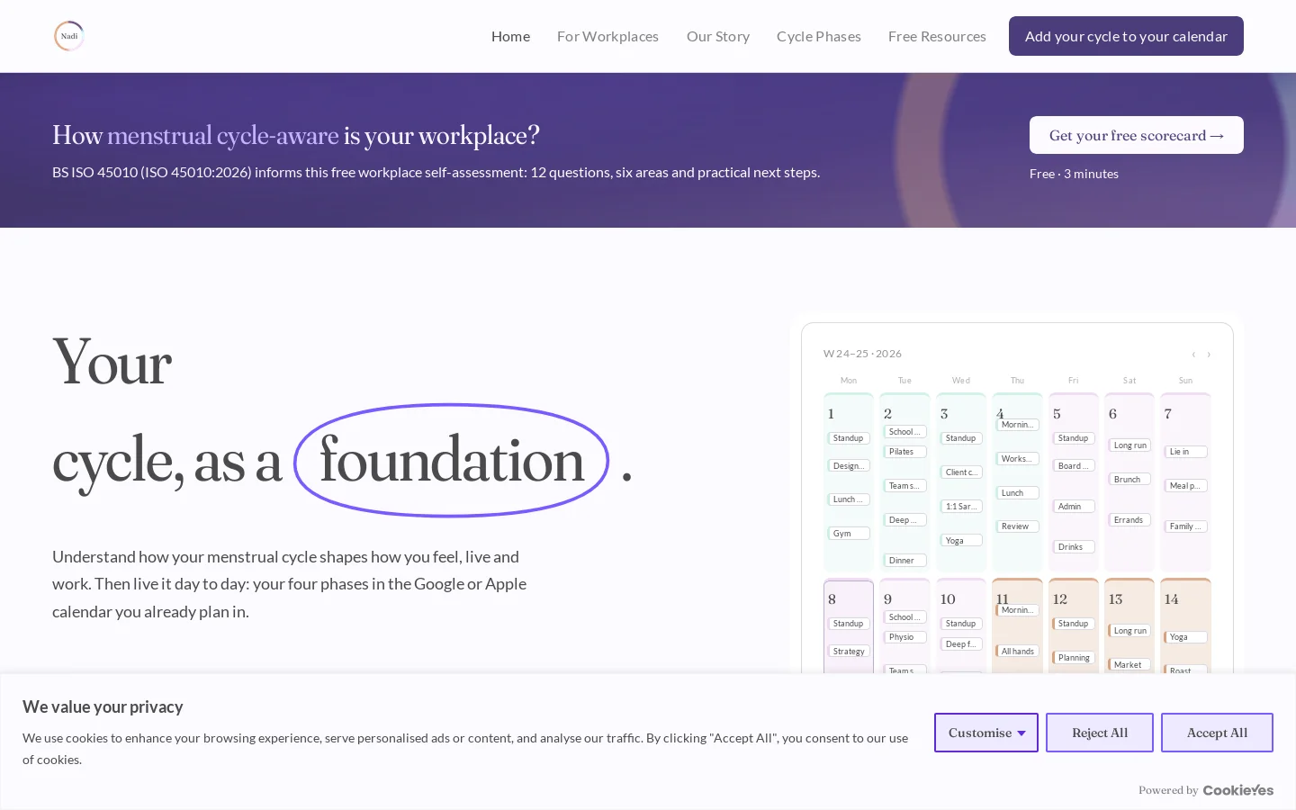 Nadi Homepage screenshot