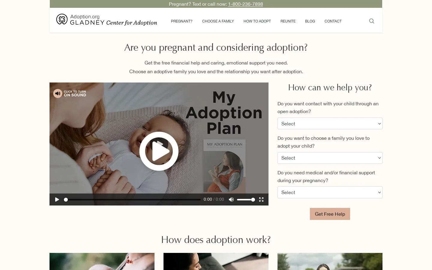Gladney Center for Adoption Agencies | Caring Support Homepage screenshot