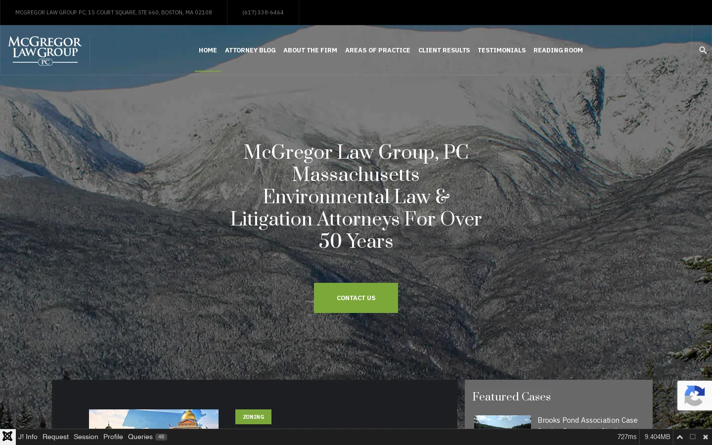 McGregor Law Group PC Homepage screenshot
