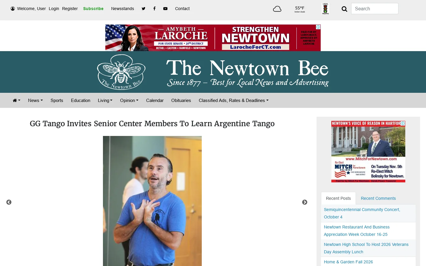 Home | The Newtown Bee Homepage screenshot