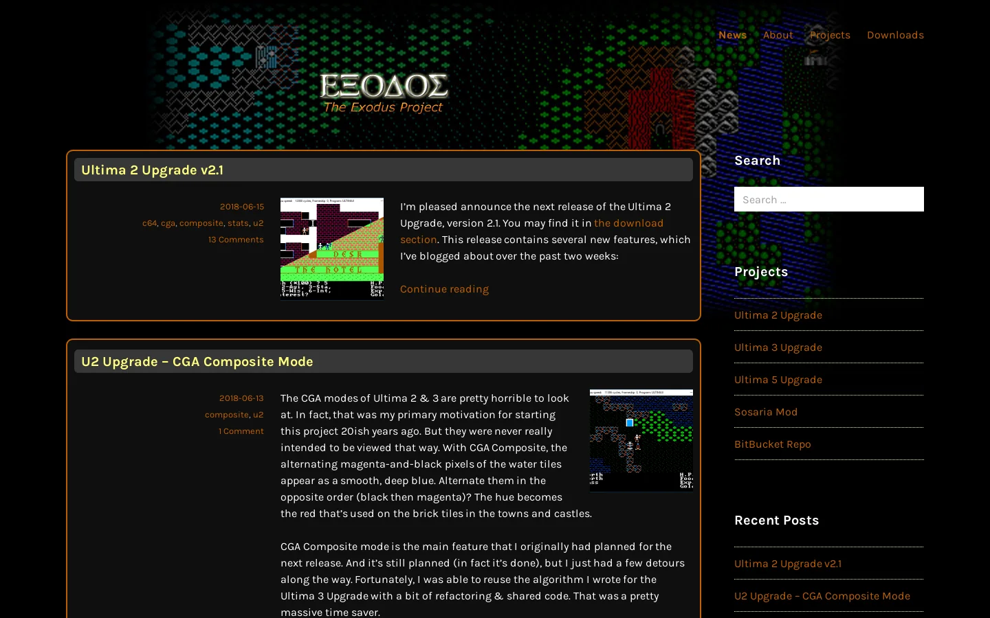 The Exodus Project - Upgrades for early Ultima games Homepage screenshot