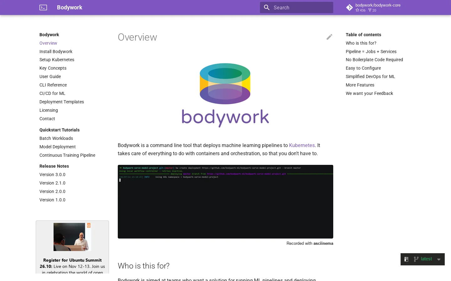 Bodywork Homepage screenshot