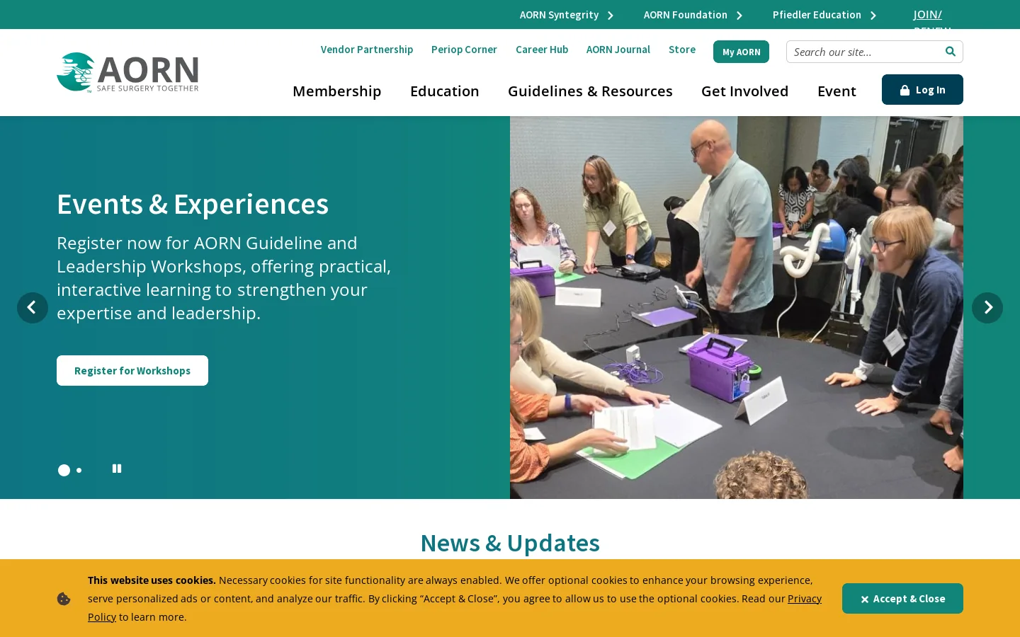 AORN Homepage screenshot