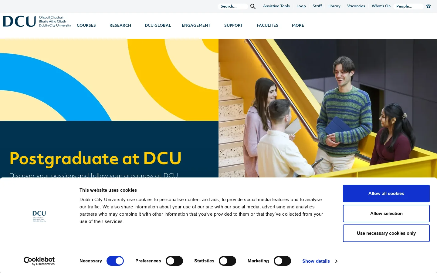 DCU Homepage screenshot