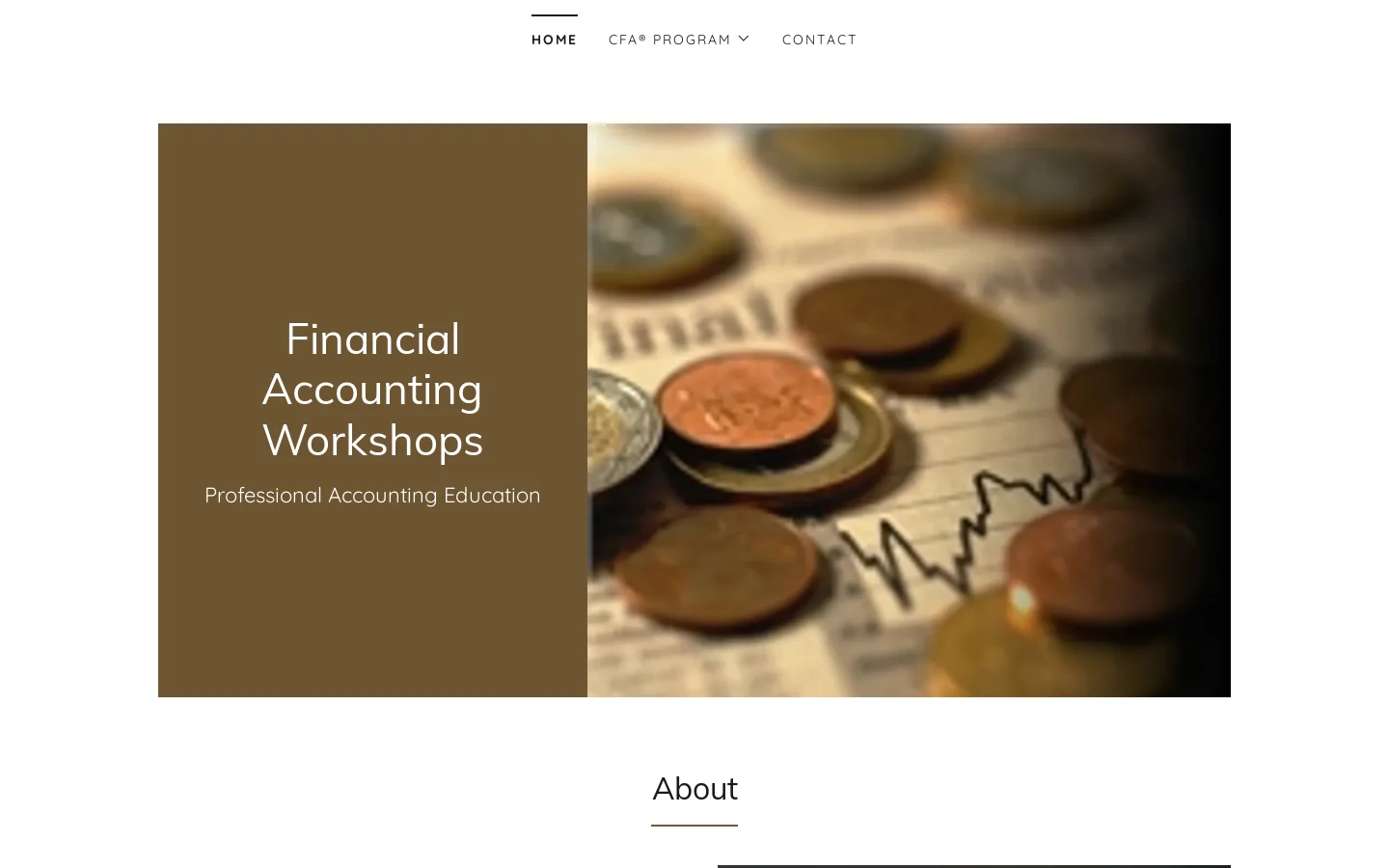 Financial Accounting Workshops Homepage screenshot