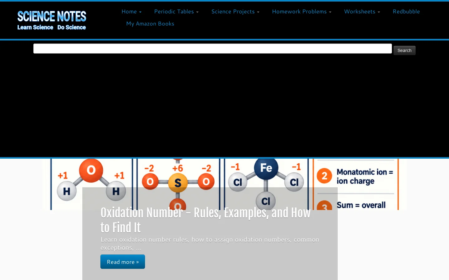 Science Notes and Projects Homepage screenshot