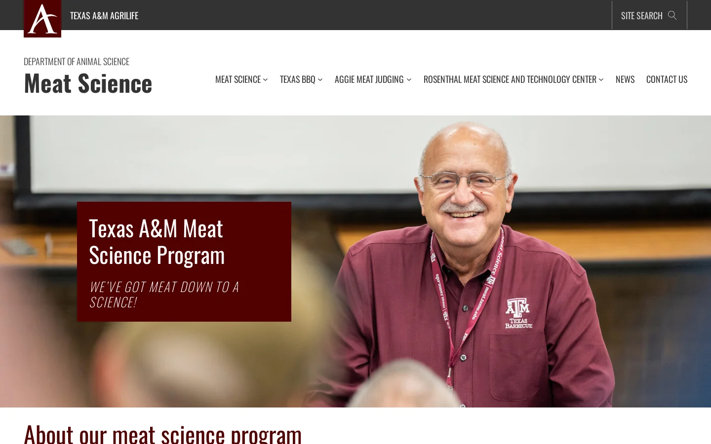 Meat Science Homepage screenshot
