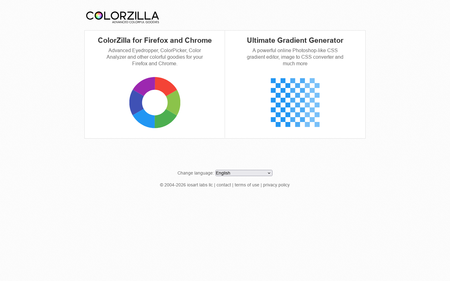 ColorZilla Homepage screenshot